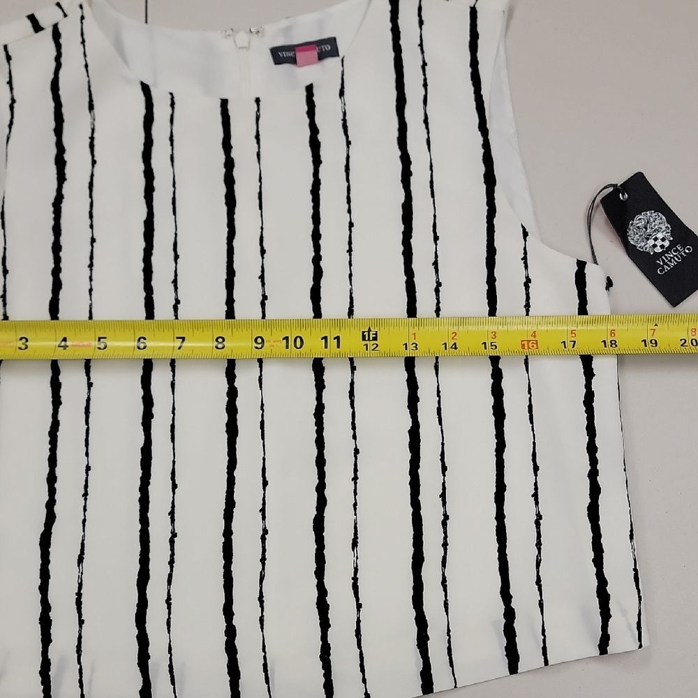 Vince Camuto Striped Tank Top Black White Size S - Picture 8 of 11
